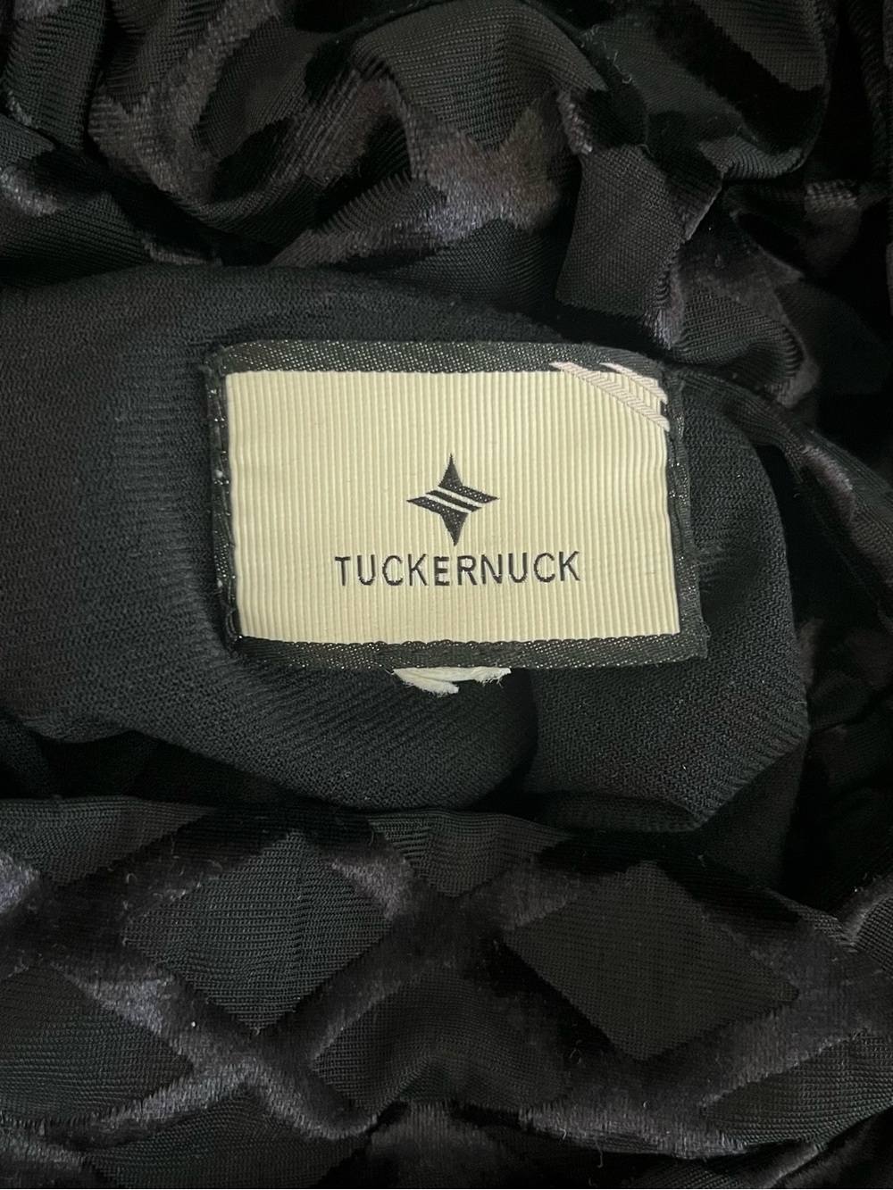 Tuckernuck Rowan Black Velvet Burnout Mock Neck Mini Dress Large LBD - Picture 9 of 12